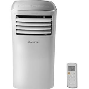 Ariston Mobis 9- Condizionatore Portatile con Tubo 9000 Btu 35,5x37,7x70,3 e Telecomando, Pinguino Raffreddamento Rapido e Ventilazione, Climatizzatore Fino 30mq, Aria Condizionata Classe Energetica A