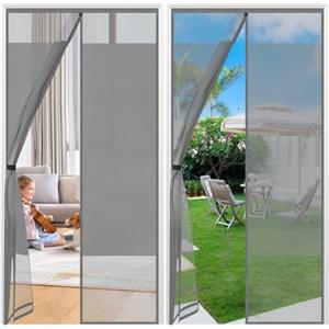 Sekey Zanzariera Magnetica Porta Protezione della Privacy, 90x210 cm, Tenda Magnetica Zanzariera Porta per Balcone, Non Serve Forare, Grigio