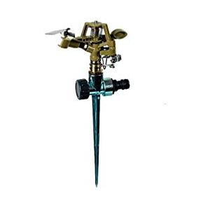 Ribimex Irrigatore a Battente su Picchetto in Metallo con Settore Regolabile 0-360°, Copertura fino a 400 m², Pressione 1-4 Bar, Ideale per Giardini, Prati e Bordure - PRA/AB.1411