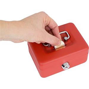 ARREGUI Elegant C9004 Cassetta di sicurezza con chiave per contare e trasportare denaro | Cassetta Portavalori in acciaio con fessura | Cassaforte portatile de 12,5 cm di larghezza | Rossa