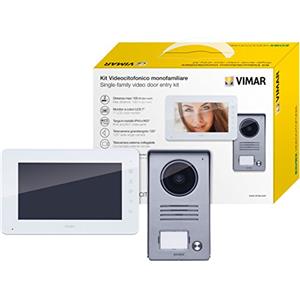 Vimar K40910 Kit Videocitofono Monofamiliare da Parete, Grigio la Targa e Bianco Il Monitor