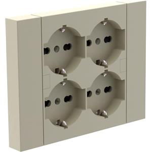Electraline 22125 Multipresa da incasso Quadra 4 Posti Universali P40, compatibile con tutte le scatole da incasso 3 posti (muratura o cartongesso)