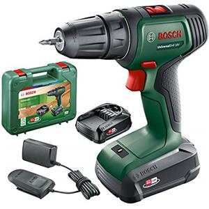 Bosch Home and Garden 06039D4002 Bosch Trapano a Batteria UniversalDrill (2 Batterie, In Valigetta), Verde-Nero, 38.1 x 28.9 x 10 cm, sistema da 18 Volt