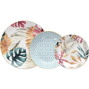 Tognana Tropical Rosè, Servizio piatti 18 pezzi, porcellana, multicolor