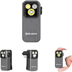 OLIGHT Oclip Pro 500 Lumens 3 Fonti di Luce Clip on Torch, Lampada EDC Ricaricabile USB-C con Base Magnetica, Torcia LED per Lavoro, Ciclismo, Corsa e Avviso di Sicurezza (Squadriglia Phantom)