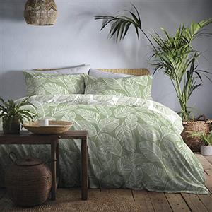 Fusion Matteo - Set copripiumino, facile da pulire, per letto super king size, colore verde