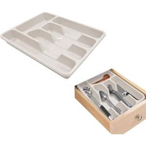 Avilia Portaposate da Cassetto Lavabile in Lavastoviglie - Organizzatore Posate con 4 Scomparti, in Plastica Resistente, Bianco