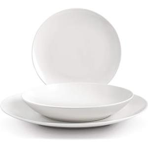 H&H Hollywood Servizio Tavola 18 Pezzi, Coupe, New Bone China, Bianco