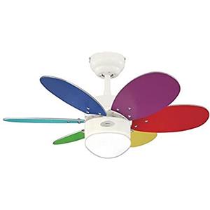 Westinghouse Lighting 7867340 Ventilatore a Soffitto Turbo Ii, Metallo, 60 watts, Bianco, 76 cm