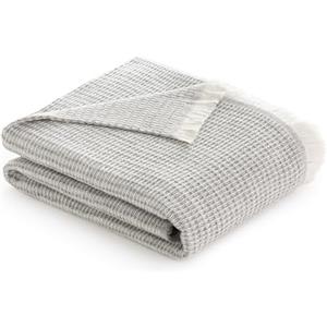 Todocama - Coperta in cotone extra morbida con motivo GOFRE, copriletto multiuso quattro stagioni per divano, letto, federa decorativa e coperta in pile, (grigio scuro, 120 x 180 cm).