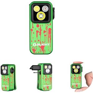 OLIGHT Oclip Pro 500 Lumens 3 Fonti di Luce Clip on Torch, Lampada EDC Ricaricabile USB-C con Base Magnetica, Torcia LED Compatta per Lavoro, Ciclismo, Corsa e Avviso di Sicurezza (Verde Zombie)