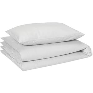 Amazon Basics Set Letto Bambini 100% Cotone Biologico, Copripiumino Reversibile 100 x 135 cm & Federa 40 x 60 cm per Lettino, Grigio Chiaro