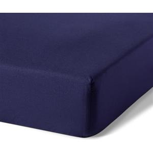 Amazon Basics Lenzuolo con angoli Matrimoniale in Cotone Biologico, 160 x 200 cm, Blu Navy