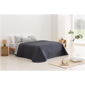 Todocama - Copriletto trapuntato sottile con motivo a stella per primavera, estate, autunno e inverno. 100% microfibra extra morbida. Copre letto multiuso. Letto da 105 a 200 x 260 cm, grigio scuro