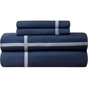 Sonive Set Copripiumino in Microfibra - 135 x 200 cm / 50 x 80 x 1, Tartan Blu Navy