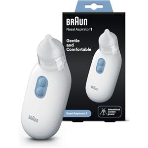 Braun Aspiratore nasale 1 , Dispositivo per la rimozione del muco , Sollievo per il naso bloccato |Aspirazione elettrica |Adatto a neonati e bambini , Lavabile in lavastoviglie , BNA100