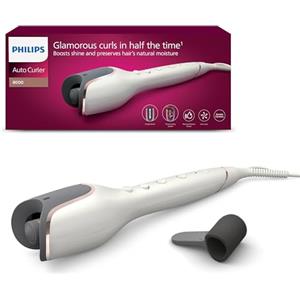 Philips Auto Curler Serie 8000, arricciacapelli con tecnologia MoistureProtect, 27 diverse opzioni di styling, bianco, modello BHB878/00