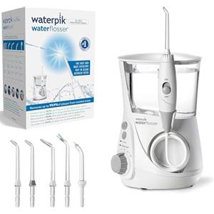 Waterpik Idropulsore Dentale Ultra Professional con 6 Testine e Sistema Avanzato di Controllo della Pressione con 10 Impostazioni, Strumento di Rimozione della Placca Dentale, Bianco (WP-660EU)