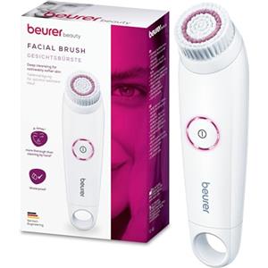 Beurer FC 45 spazzola elettrica per la pulizia del viso, pulizia profonda per una pelle visibilmente morbida e luminosa, rotazione a 2 livelli, per tutti i tipi di pelle, impermeabile, bianca