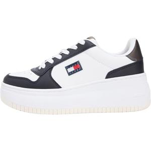 Tommy Jeans Tjw Basket Flatform En0en02981, Basso Top Donna, White (Ecru/Black), 40 EU