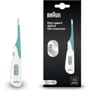 Braun High Speed Termometro digitale , Termometro stick digitale per utilizzo multisito , Per via orale, rettale o ascellare , Adatto a neonati e bambini , Marchio #1 tra i dottori 1 , PRT1000