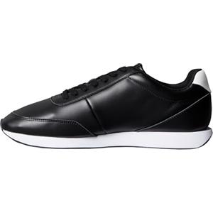 Calvin Klein Uomo Sneakers Running Retro in Pelle, Nero (Black/Bright White), 45