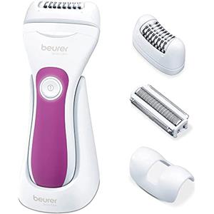 Beurer HL 76 Epilatore e Rasoio 2in1 Wet&Dry Impermeabile Doccia, 42 Pinzette Anallergiche, Luce LED Luminosa, Testina Mobile Flessibile, Batteria 45 Minuti Ricaricabile, Accessori Multipli e Custodia