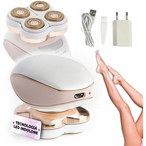 TEMPO DI SALDI Rasoio Elettrico Donna per Viso e Corpo Indolore con luce LED Ricaricabile, Epilatore Elettrico Donna Portatile con Testine Rotanti Lame Ipoallergeniche, Rasoio Corpo Delicato
