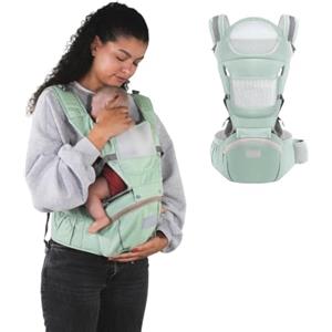 Mobiclinic® kids, Marsupio neonato, 6 in 1, Moley, Ergonomico, Multiposizione, 0-36 mesi, Pieghevole, Tasca con cerniera, Portabiberon, Cotone premium morbido, Per neonati e bambini