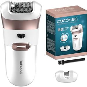 Cecotec Epilatore Elettrico con Accessorio Zone Sensibili SkinCare Depil-Action 6000. 60 Lamine, Luce LED, Autonomia 60 min, Classificazione IPX5, Design Ergonomico, Indicatore LED