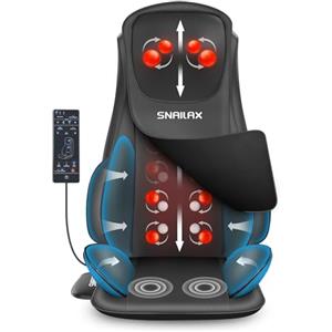 Snailax Cuscino per sedile massaggiante Shiatsu aggiornato con calore, cuscino massaggiante con compressione che impasta la vibrazione