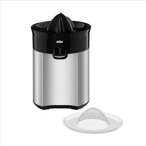 Braun CJ5050BK Spremiagrumi, Avvio e Arresto Automatici, Base Antiscivolo, Pratico Beccuccio, Coperchio di Protezione, Sistema Direct Serve, Antigoccia, Sistema a Pressione, 60watt, Acciaio/Nero