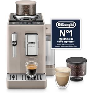 De'Longhi De'Longhi Rivelia - Perfetto Macchina da Caffè Automatica, Montalatte Classico, 8 Bevande in un Solo Tocco, Display Touch a Colori, Contenitori Chicchi di Caffè Intercambiabili, Beige (EXAM440.35.BG)