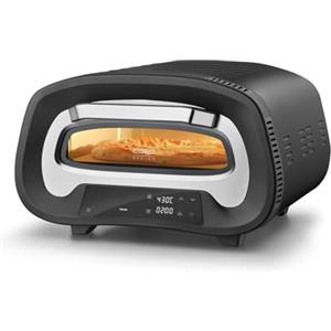 CASO PizzaChef 430° - Forno pizza elettrico per pizza italiana perfetta in soli 3 minuti, Termostato regolabile 80-430°C, Ricettario e Pala inclusi, Struttura in acciaio inox - colore nero