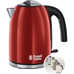 Russell Hobbs Bollitore Acqua Elettrico, 7 tazze max, 1.7 L, 2400 W, Filtro Anticalcare removibile e lavabile, Acciaio Inox, ColoursPlus Rosso 20412-70