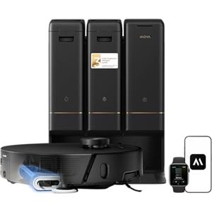 Mova Z50 Ultra Robot Aspirapolvere Lavapavimenti con Mappatura, 19000 Pa, con Mocio a Rullo, Forza di lavaggio da 18N, Rilevamento AI dello Sporco,Pulizia Moci con Acqua Calda a 75℃, Nero