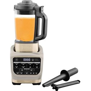 Ninja Foodi Frullatore Soup Maker, 1000W, caraffa in vetro 1,7L, 10 programmi, per cibo caldo e freddo, elemento riscaldante incorporato, programma di pulizia e spazzola, pietra oro, HB150EUSTGD