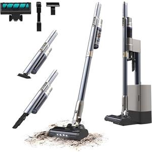 Cecotec Scopa Elettrica senza Fili con Base Autosvuotante Scoba 2100 Station. 210W, Motore Digitale Brushless, Aspirazione 20kPa, Autonomia 40min, 2 Modalità, Spazzola Jalisco, Accessorio 2 in 1