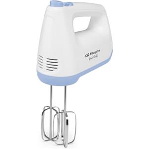 Orbegozo BA 3250, Sbattitore Elettrico, 400 W, impugnatura ergonomica, raffreddamento rapido, include bacchette per impastare e mescolare, 6 livelli, funzione turbo, colore bianco