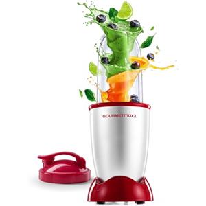 GOURMETmaxx Frullatore Mr. Magic 4 pezzi | Smoothie Maker con Powerbase da 400 W | incl. inserto per lama a croce, tazza da 500 ml e coperchio da go, frullatore compatto per frullati e molto altro
