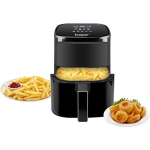 BEPER P101FRI051 Friggitrice ad aria calda, Friggi senza Olio 5 L, Display Touch, 8 Programmi, Regolabile fino 200°C, Timer 60 minuti, Spegnimento automatico, Nero