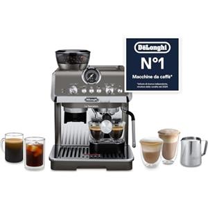 De'Longhi La Specialista Arte Evo EC9255.T Macchina per Caffè in Chicchi Manuale con Funzione Cold Brew, Montalatte Manuale My Latte Art, Incluso Kit da Barista, Controllo Temperatura, 1450W, Titanio