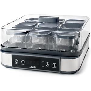 Lacor - 69439 - Yogurtiera in Vetro Deva, 9 Vasetti di Vetro Inclusi, Temperatura Regolabile, Timer, Spegnimento Automatico, Include Ricettario, 100% Senza BPA, 170ml x 9