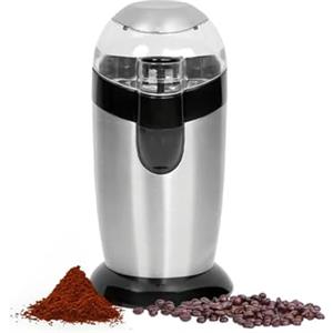 Avilia Trita Caffè Elettrico con Lame in Acciaio Inox e Contenitore Igienico - Macinacaffè per Caffè Fresco e Aromatico, 120W