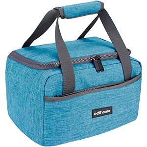 edihome, Borsa Termica Porta Pranzo, Borsa Frigo Piccola, 8L, Lunch Box, Porta Pranzo Termico, Borsetta, per Lavoro, per Viaggio, Blu, Beige e Grigio (Blu)