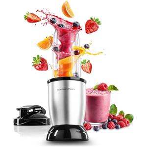 GOURMETmaxx Nutrition Blender | Smoothie Maker - 4 pz. | Frullatore con caraffa grande da 700 ml e coperchio "to-go" | Frullatore con 22.000 giri/minuto | Robot da cucina per frullati, smoothies ecc.