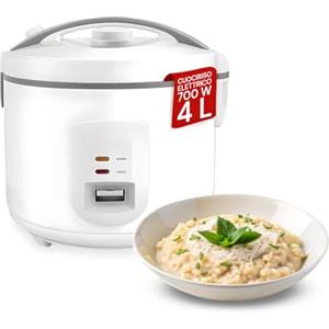 Wintem - Cuociriso Elettrico da 700W con Vaporiera Integrata e Pentola Antiaderente, Cucina Sana e Veloce, Mantiene il Calore Automaticamente, Ideale per Riso e Cottura al Vapore