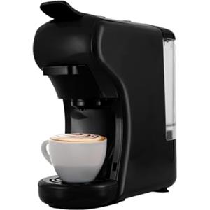 Avilia - Macchina Caffè Compatta Grace da 1450W con Arresto Automatico, Selezione Espresso Corto/Lungo, Interruttore ON/OFF e Compatibilità con Capsule e Cialde (Nero)