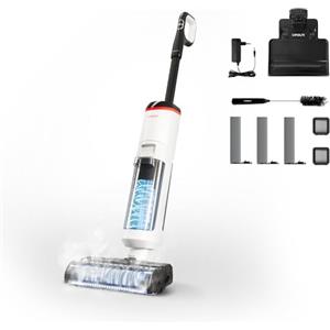 Polti Rollysteam WD50C Cordless, Lavapavimenti con Funzione Vapore e Aspirapolvere, 450 W, Pulizia Completa in un solo Passaggio, Senza Fili, Auto Pulizia, Bianco