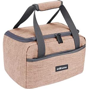 edihome, Borsa Termica Porta Pranzo, Borsa Frigo Piccola, 8L, Lunch Box, Porta Pranzo Termico, Borsetta, per Lavoro, per Viaggio, Blu, Beige e Grigio (Beige)